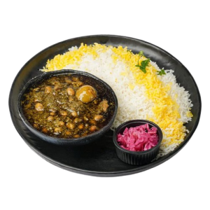 چلو خورشت قورمه سبزی