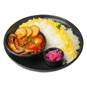 چلو خورشت قیمه بادمجان